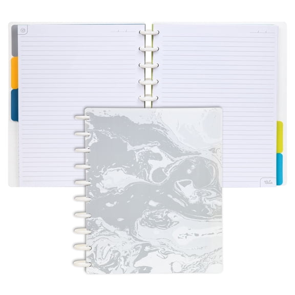 Talia Notebook Planner Customizable – 06956 (Marble Flow Carrara, Midsize (7.5in x 9.75in)