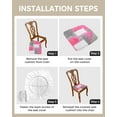 thumbnail image 5 of Dining Room Chair Seat Covers, Abstract Pink Grey White Geometric Oil Painting Removable Stretch Chair Seat Cushion Slipcovers Protector for Holiday Party Festival Decoration, Set of 6, 5 of 6