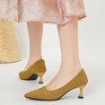 thumbnail image 6 of Xiaoxatg Stylish Women's Fashion Pointed Toe Knit Mesh High Heel Dress Shoes for Daily Casual and 7.5 Gold, 6 of 6