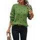 thumbnail image 2 of Suéteres de Lunares para Mujer, Jersey de Punto de Larga y Cuello Redondo. Verde M, 2 of 9