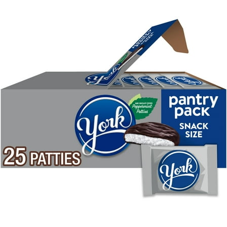 York Dark Chocolate Snack Size Peppermint Patties Candy, Pantry Pack 15 oz, 25 Pieces