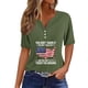 thumbnail image 2 of Fiudx Liquidación de Ahorros de Verano Blusa de Manga Corta con Estampado de Moda para Mujer, Camiseta con Cuello En V, Tops Informales con Botones, 2 of 5