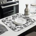 thumbnail image 3 of Pioneer Flower Floral Print Pattern Dish Drying Mat for Kitchen 1 Pack, Ultra Absorbent Microfiber Dishes Drainer Mats,16"x18", 3 of 6