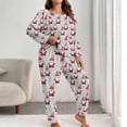 thumbnail image 2 of Hueook Christmas Pajamas Women's Plus Size Fashionable Print Long Sleeved Pants Casual Home Suit Set Blue 5X, 2 of 6
