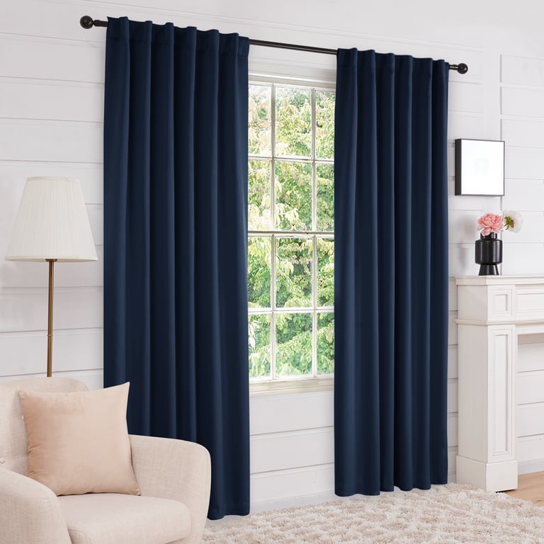 Deconovo Blackout Curtains 52x84 Navy Blue 2-Panel Set photo 2