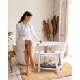 thumbnail image 4 of 21.8"W Shower Stool w/ Storage & Handles, Bathroom Bench Seat for Adults Elderly Seniors for Indoor or Outdoor Use, White, 4 of 7