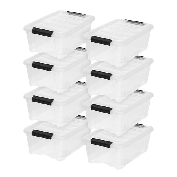 IRIS USA 12 Qt Clear Plastic Storage Box with Latches, 8 Pack - Walmart