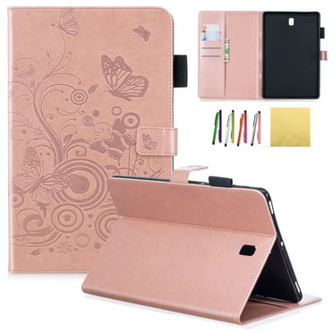 Galaxy Tab S4 10.5 2018 Case, Allytech Emboss Butterfly PU Leather Cover Folio Flip Case Stand with Credit Card Slots for Samsung Galaxy Tab S4 10.5 SM-T830/T835/T837 2018 Model, Rosegold