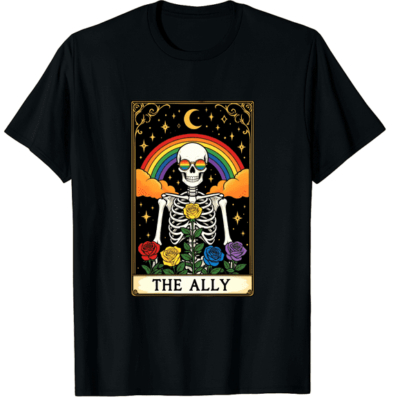 The Ally Tarot Card Skeleton Pride LGBTQ Unisex T-Shirt