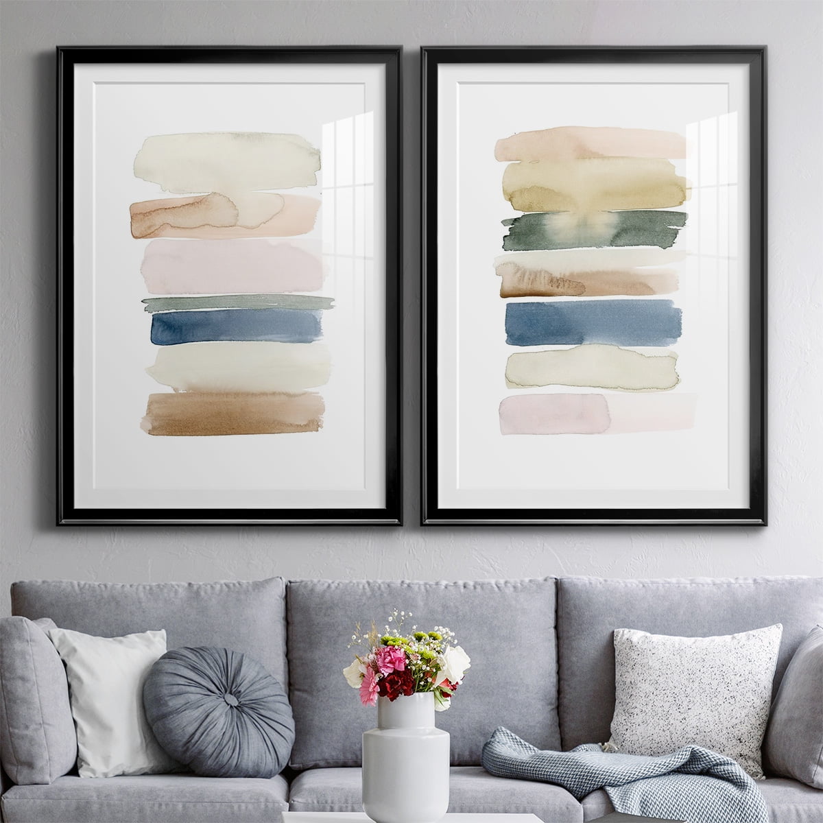 Wexford Home Faint Swatches I Premium Framed Print, 22.5" x 30.5" - Ready to Hang, Black (Set of 2)