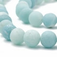 thumbnail image 2 of 5 Strand Natural Amazonite Beads Strands Frosted Grade A Round 8mm Hole: 1mm 45~47pcs/strand 14.5 inch, 2 of 3