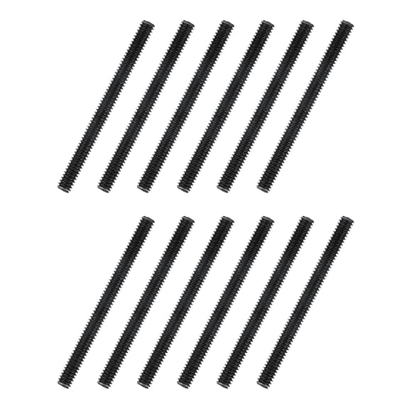 12Pcs Fully All Threaded Rod, 1/4" Thread 20 Pitch 3" Length Carbon Steel Long Threaded Screw
