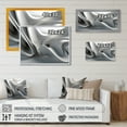 thumbnail image 4 of Designart Waves framed wall art, Contemplative Abstraction in White and Black , Abstract Modern Waves framed wall art decor, White Modern Gold framed wall art, 32x24 inches Gold Frame, 4 of 5