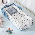 thumbnail image 2 of QWZ-cama nido de bebé portátil para niños y niñas, esterilla de viaje, almohada de algodón, cojín, cunas para recién nacidos, 85x45cm, nuevo Fivean unisex, 2 of 2