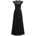thumbnail image 5 of HNMKIU Elegant Dresses for Women Evening Gown Neck Floral Lace Formal Wedding Long Maxi Dress Black,M, 5 of 5