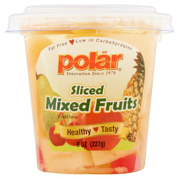 Polar Sliced Mixed Fruits in Light Syrup, 8 oz