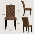 thumbnail image 5 of Subrtex Dining Chairs Linen Fabric Chairs for Kitchen Dining Room Set of 2, Brown, 5 of 6