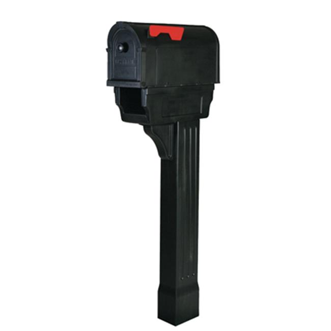 Postal Pro Hampton Plastic Mailbox and Post Kit Black