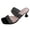 Black, variant on Women's Kitten Heeled Sandals Rhinestone Sparkly Double Strap Open Square Toe Slip on Heels Sexy Dress Wedding Slippers Rose Gold Size 7