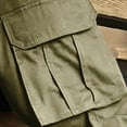 thumbnail image 5 of successthop Cargo pants for Mens and Big Mens Elastic Waist Solid Workwear with Multiple Pockets Zipper Casual Trousers, 5 of 6