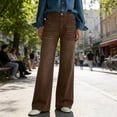 thumbnail image 2 of Miluxas Fashion Washed Wide-leg Jeans for Women Trendy High Waisted Denim Pants Solid Loose Fit Trouser with Pockets Brown, 2 of 6