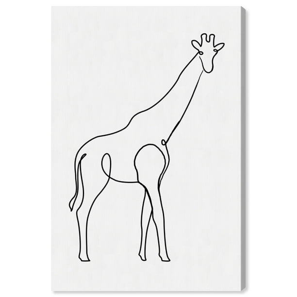 Runway Avenue Animals Wall Art Print 'Giraffe Outline Simple' Zoo and Wild Animals - White, Black Runway Avenue Animals Wall Art Print 'Giraffe Outline Simple' Zoo and Wild Animals - White, Black