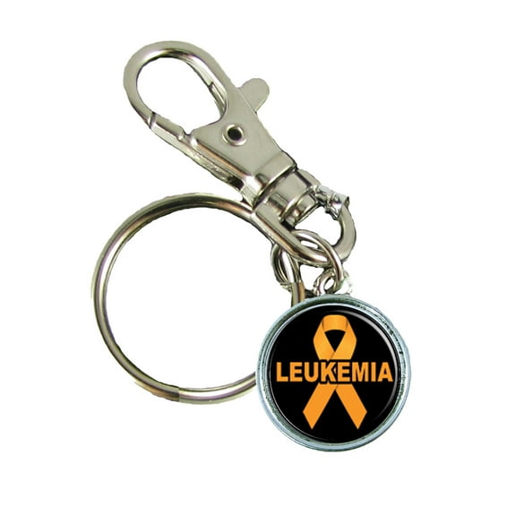 Leukemia Awareness Keychain Support Silver Plated Jewelry Key Chain