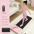thumbnail image 2 of Spaco Portable Under Desk Treadmill, Walking Pad with Foldable Wheels, Remote Control, Pad with LED Display and 264 lbs Weight Capacity, Pink, 2 of 7