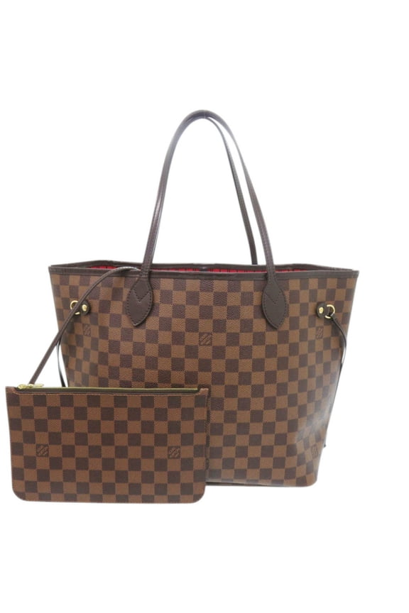 Pre-Owned Louis Vuitton Neverfull MM Handbag with Pouch, Damier Cerise, N40599, Tote Bag, LV...