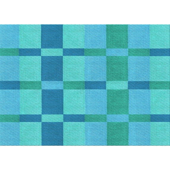Ahgly Company Machine Washable Indoor Rectangle Transitional Dark Turquoise Green Area Rugs, 4' x 6'