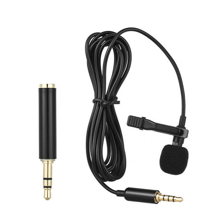 Andoer EY-510A Mini Portable Clip-on Lapel Lavalier Condenser Mic Wired Microphone for iPhone iPad Android Smartphone DSLR Camera Computer PC