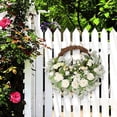 thumbnail image 1 of Guirnaldas 2025 de seda con rosas de imitación y peonías para decoración de puertas, bodas, festivales, fiestas, colgantes de pared, con forma de anillo de rosas de imitación., 1 of 7