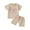 Beige, variant on Newborn Going Home Outfit 1Year Old Girl Clothes, Fashion Girls' Casual Short Sleeve Round Neck Collar Botton Solid Short Pants Sets