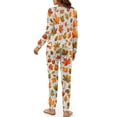thumbnail image 5 of HELLHERO Thanksgiving Pajama for Women Maple Leaves Printed Pjs Set Comfy Loungewear Round Neck Loungewear Long Sleeve Tops Jogger Pants Pajama Sets, S, 5 of 5