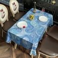 thumbnail image 2 of Blue White Tie Dye Swirl Pattern Rectangle Tablecloth 60"x120",Waterproof Polyester Rectangle Table Cloth, Wipeable Spillproof Polyester Tablecloth for Dining, Camping, Indoor and Outdoor, 2 of 6