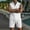 White, variant on OGLCCG Mens Hawaiian Travel Sets Big and Tall Summer Linen 2 Piece Vacation Beach Outfits Lightweight Button Down Sleeveless Tank Tops and Shorts,XXL,Black
