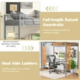 thumbnail image 5 of Giantex Metal Loft Bed Twin Size, Heavy Duty Loft Bed Frame, Space-Saving Bed w/Guardrail, Silver, 5 of 8