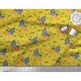 thumbnail image 2 of Soimoi Yellow Cotton Voile Fabric Bat & Haunted House Halloween Printed Fabric 1 Yard 42 Inch Wide, 2 of 3