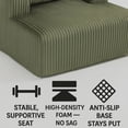 thumbnail image 6 of S-HOME Modern Convertible Sofa Bed with Ribbed Corduroy Fabric, Foam Core, 62.6x48.23 Inches 1-2 Seater, 2 Lumbar Pillows, for Living Room or Apartment, Green, 6 of 14
