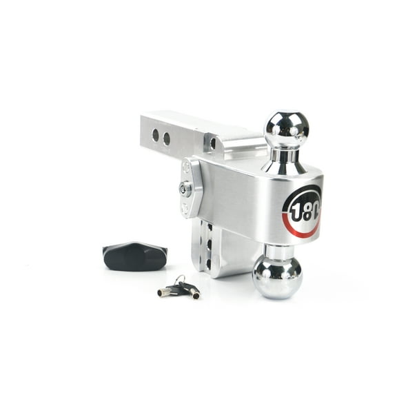 Weigh Safe 180 Hitch - Adjustable Trailer Hitch Ball Mount - 4" Adjustable Drop Hitch for 2" Receiver - Heavy Duty Aluminum Trailer Tow Hitch w/ Chrome Plated Tow Balls (2" & 2 5/16") - 12,500 lbs