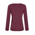 thumbnail image 3 of TQWQT Women Tops Tight Long Sleeve Shirts Cute Y2k Deep Red Shirts Slim Fit Crop Tops Square Neck Tshirts Trendy Basic Teen Girls Winter Clothes XL, 3 of 6