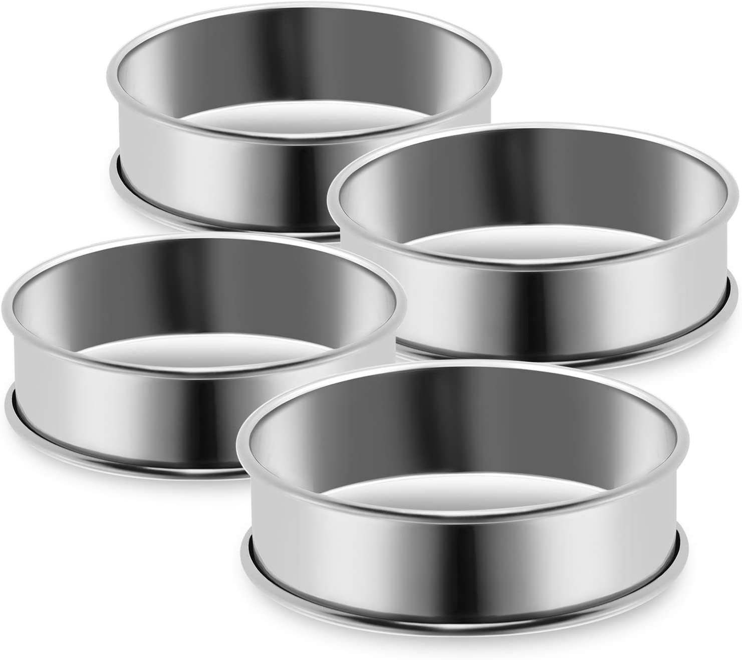Tomsi Professional Stainless Steel Ring Cake Mold Cake Rings English Muffin Rings Professi 4 of Set 4PCS 