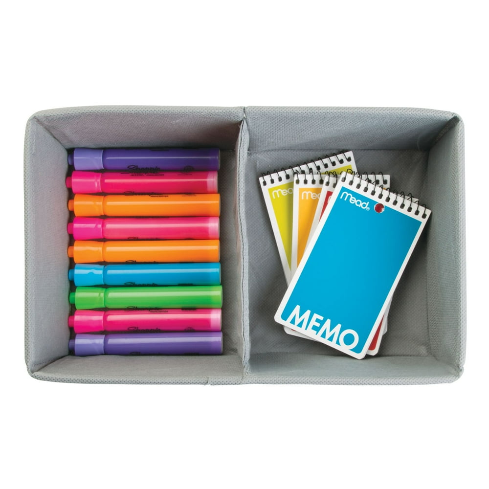 InterDesign Aldo Drawer Organizer with 2 Sections, Gray