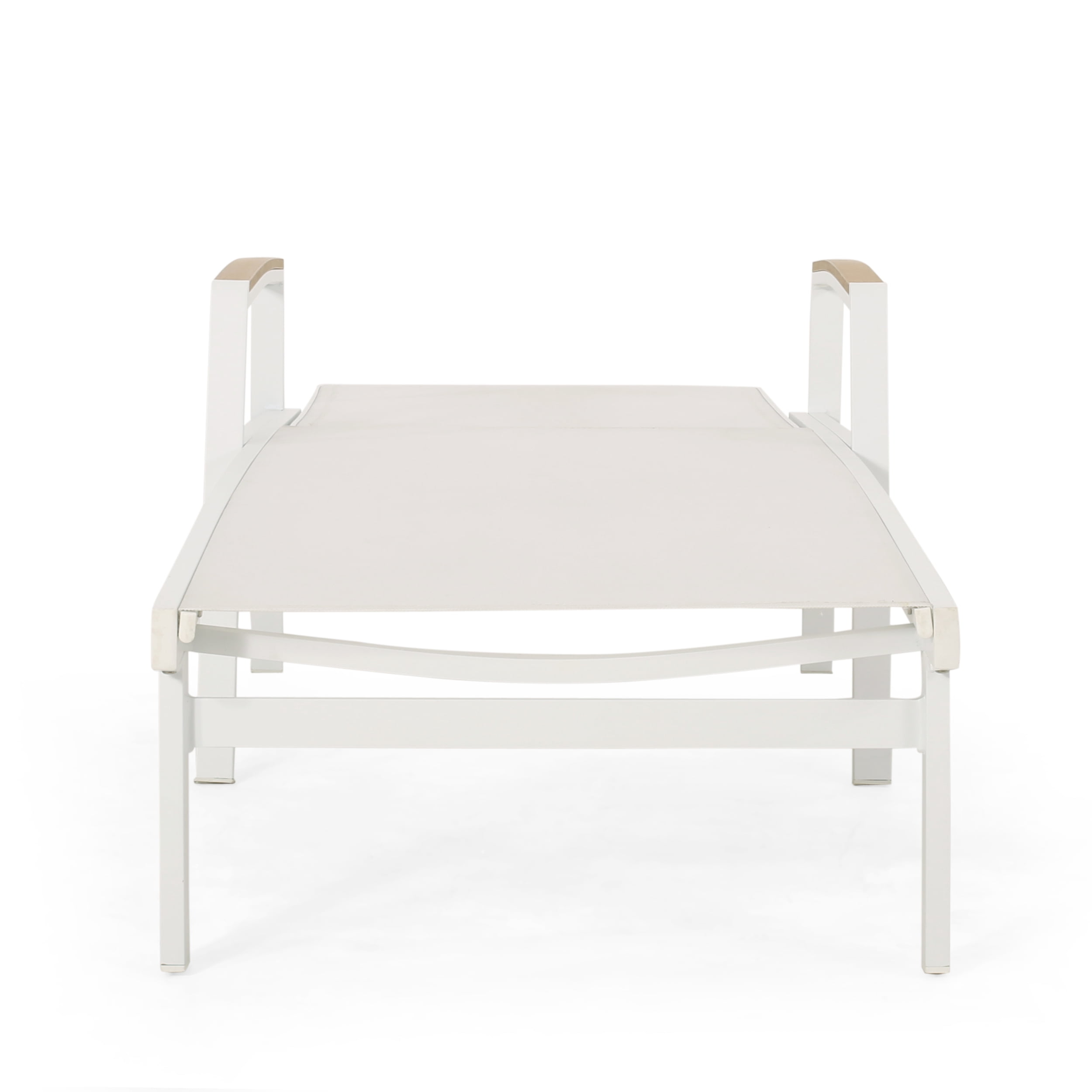 Terrance Outdoor Wicker and Aluminum Chaise Lounge, Set of 2, White