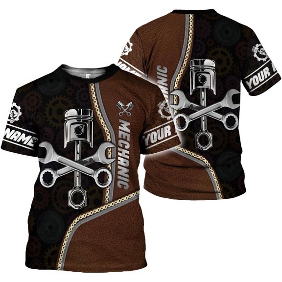 Personalized Mechanic Shirt 3D Mechanic Shirts Tool Box Mechanic for Men Women Mechanic Garage T-Shirt Mechanics S-5XL (S)