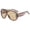 Transparent Grey Stripe Grey Tea, variant on Oversized Wrap Sunglasses UV400 Protection Unisex PC Frame Fashion Shades