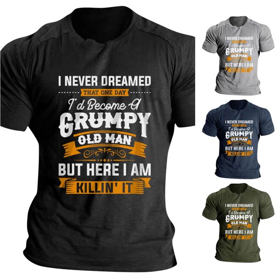 Trendfront Mens Funny Man Graphic T Shirts Crewneck Short Sleeve Birthday Humor Slogan Front Print Casual Gift Tee Tops