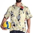 thumbnail image 4 of Football Men's Spread Collar Tops, Casual Button Down Shirts for Summer Beach, Printed Short Sleeve Shirts - Unisex, 4 of 6
