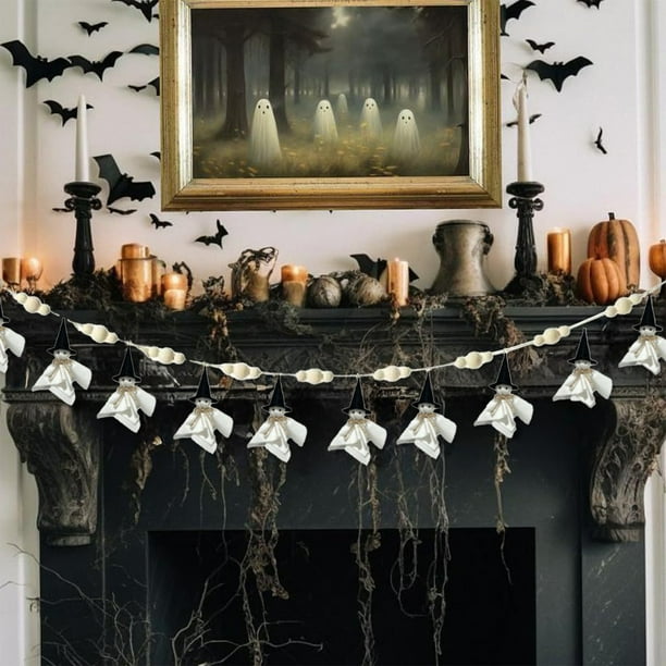 Decoraciones de Halloween, adornos de Halloween, regalos de Halloween, muñeca de Halloween, cuerda de cuentas de madera, cuentas de cáñamo, decoración para colgar en la pared del hogar, adorno colgant