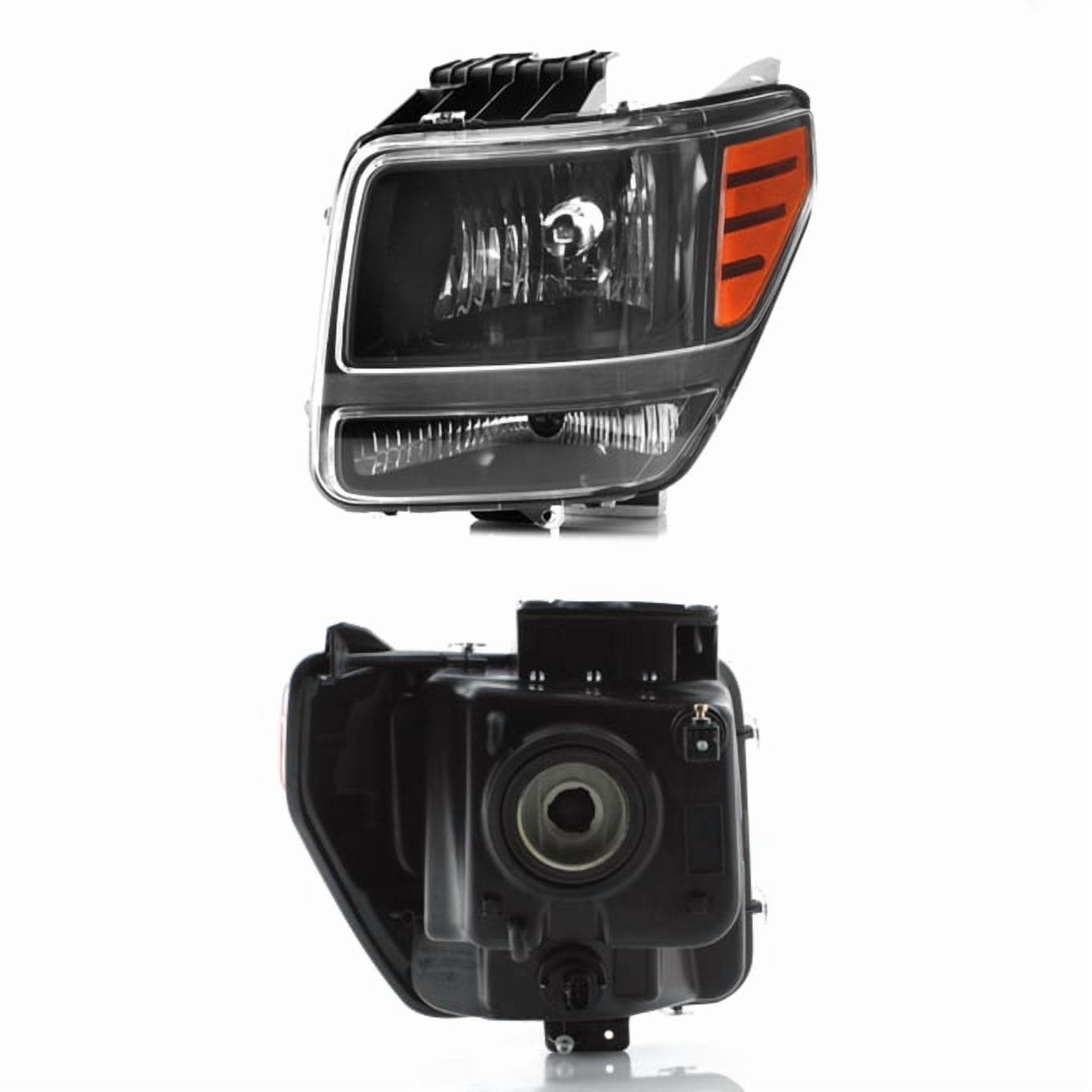 AKKON - For 2007 2008 2009 2010 2011 Dodge Nitro Black Headlights Headlamps Left & Right Side Assembly